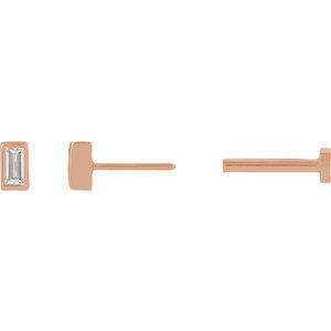 0.04 ct Diamond Bezel-Set Earring With Press Fit Back