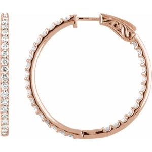 6 1/2 ct Diamond Inside-Outside Hinged Hoop Earrings