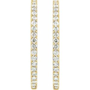 6 1/2 ct Diamond Inside-Outside Hinged Hoop Earrings