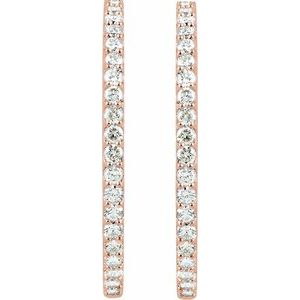 6 1/2 ct Diamond Inside-Outside Hinged Hoop Earrings