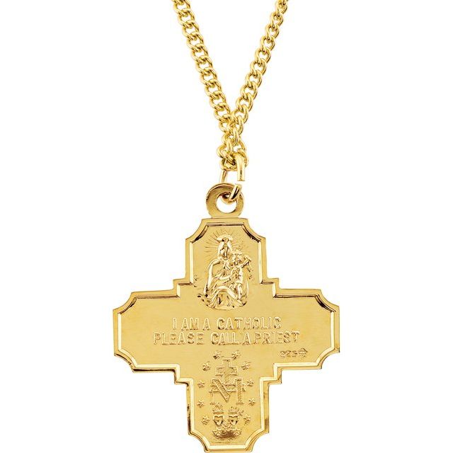 24k-yellow-gold-plated-sterling-silver-four-way-cross-24"-necklace