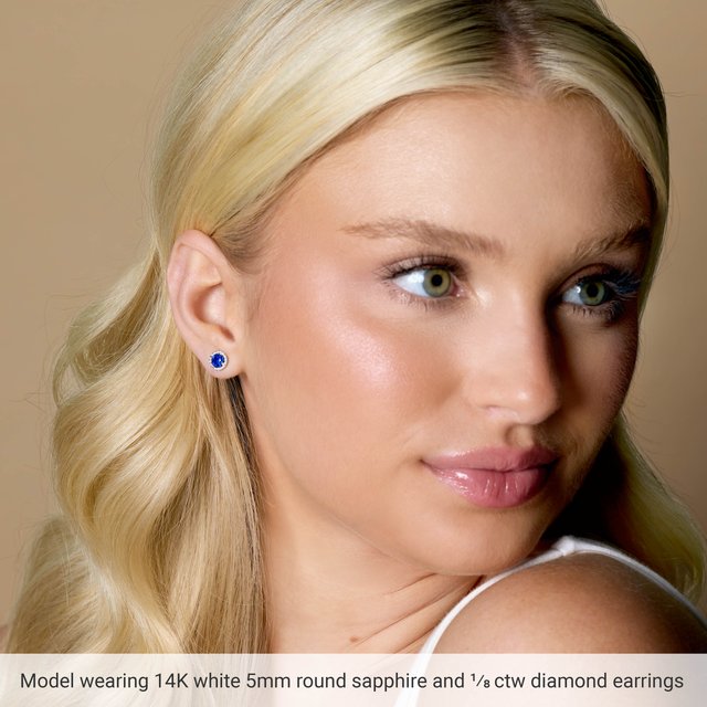 14k-rose-gold--lab-grown-emerald-&-1/10-ctw-natural-diamond-earrings