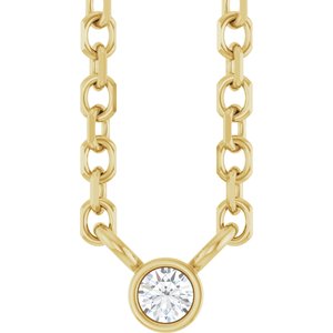0.06 ct Diamond Bezel-Set Solitaire Necklace