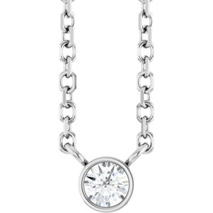 0.06 ct Diamond Bezel-Set Solitaire Necklace