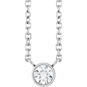 0.06 ct Diamond Bezel-Set Solitaire Necklace