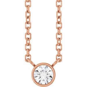 0.06 ct Diamond Bezel-Set Solitaire Necklace