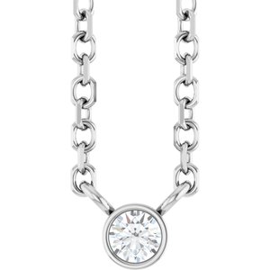 0.06 ct Diamond Bezel-Set Solitaire Necklace