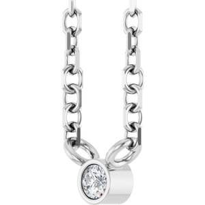 0.06 ct Diamond Bezel-Set Solitaire Necklace