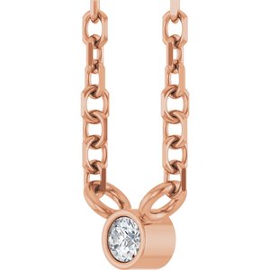 0.06 ct Diamond Bezel-Set Solitaire Necklace