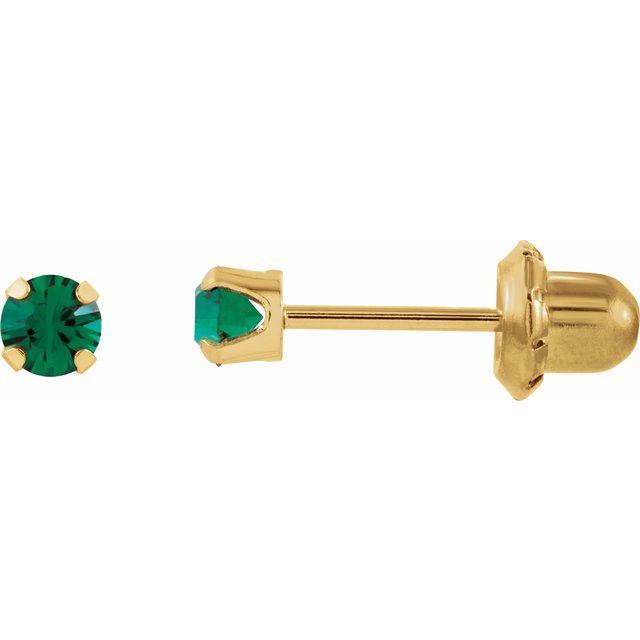 14k-yellow-imitation-emerald-inverness®-piercing-stud-earrings