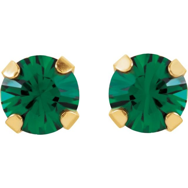 14k-yellow-imitation-emerald-inverness®-piercing-stud-earrings