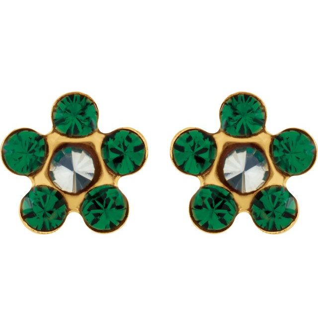 14k-yellow-imitation-emerald-inverness®-piercing-earrings