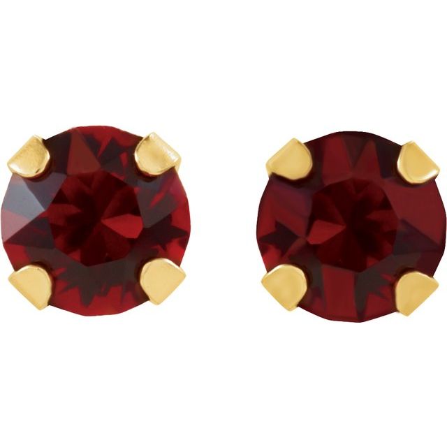 14k-yellow-imitation-ruby-inverness®-piercing-stud-earrings