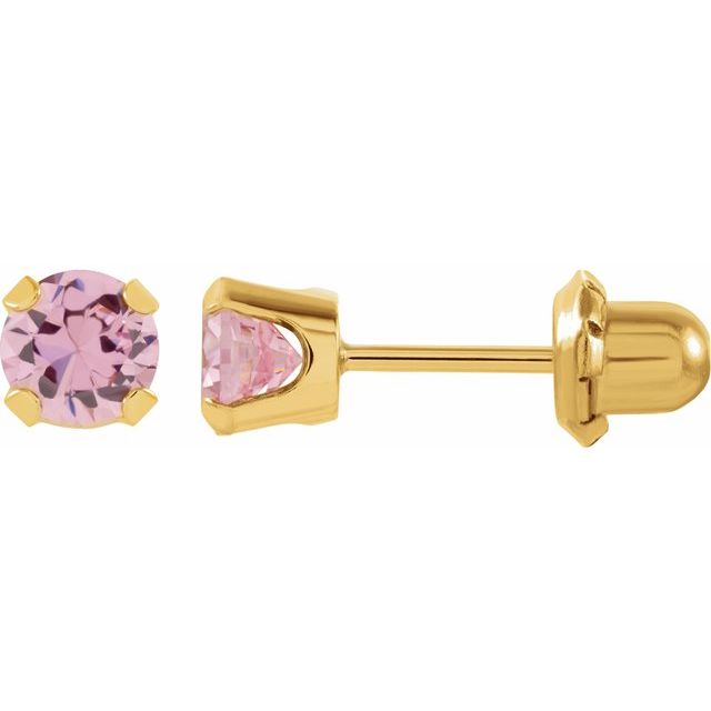 14k-yellow--round-imitation-pink-cubic-zirconia-piercing-stud-earrings
