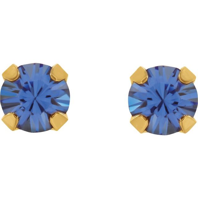 14k-yellow-imitation-blue-sapphire-inverness®-piercing-stud-earrings