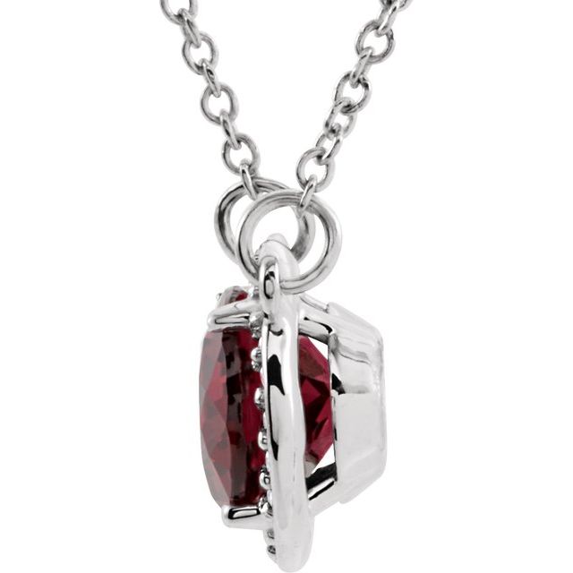 14k-white-natural-rhodolite-garnet-&-.04-ctw-natural-diamond-16-1/2"-necklace