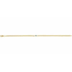 Bezel-Set Solitaire Curb Link Bracelet