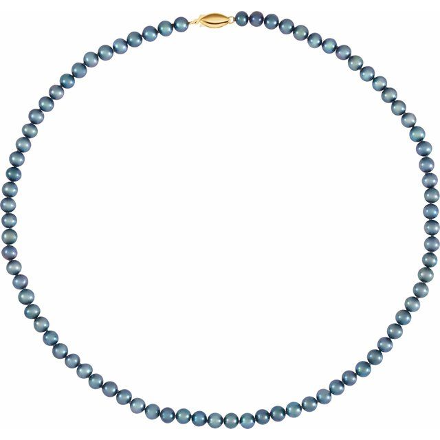 14k-yellow-panache®--cultured-black-freshwater-pearl-18"-necklace