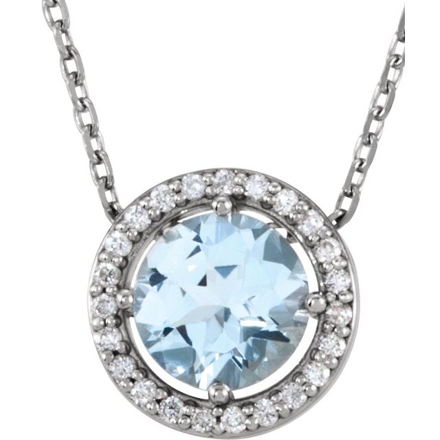 sterling-silver-imitation-blue-zircon-&-.05-ctw-natural-diamond-halo-style-16"-necklace