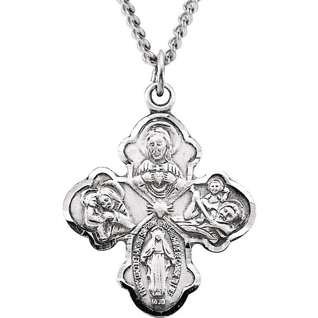 sterling-silver--four-way-cross-18"-necklace