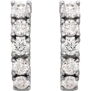 1 1/2 ct Diamond Lab Grown J-Hoop Earrings