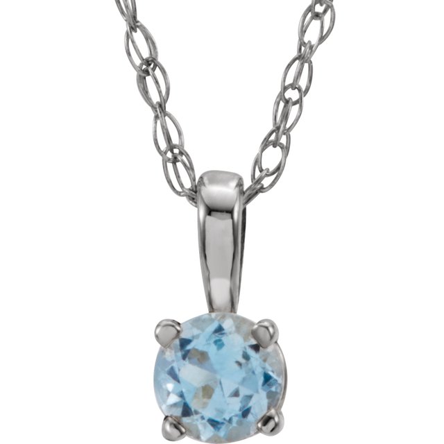 14k-white--imitation-aquamarine-youth-solitaire-14"-necklace