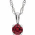 14k-white--natural-ruby-youth-solitaire-14"-necklace
