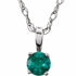 14k-white--natural-emerald-youth-solitaire-14"-necklace
