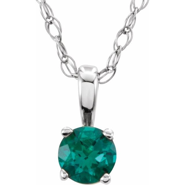 14k-white--lab-grown-emerald-youth-solitaire-14"-necklace