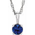 14k-white--imitation-blue-sapphire-youth-solitaire-14"-necklace