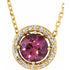 14k-yellow-natural-pink-tourmaline-&-.05-ctw-natural-diamond-halo-style-16"-necklace
