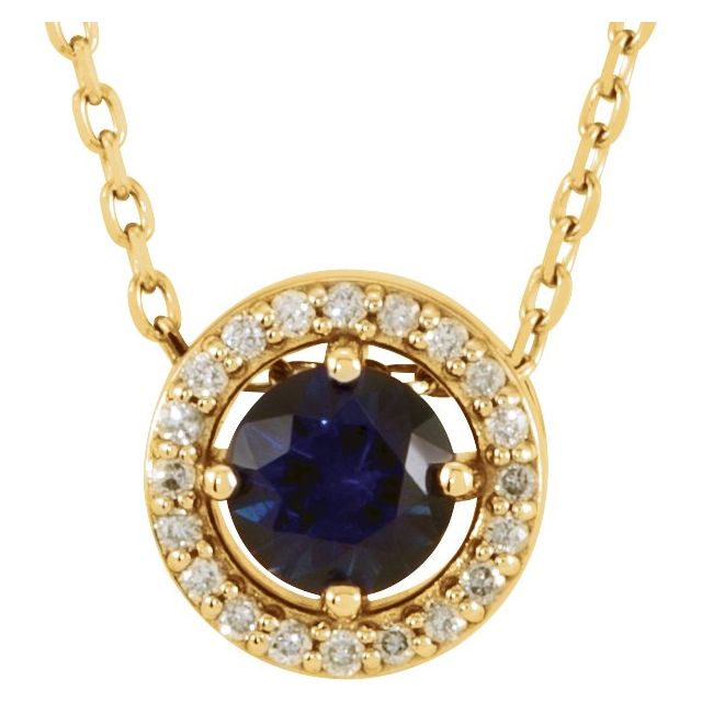 14k-yellow-natural-blue-sapphire-&-.05-ctw-natural-diamond-halo-style-16"-necklace