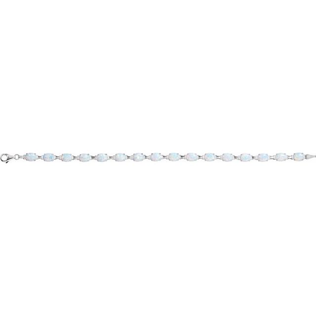 14k-white-lab-grown-white-opal-line-7"-bracelet