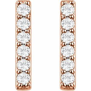 Diamond 1/10 ct Bar Earrings