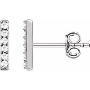 Diamond 1/10 ct Bar Earrings