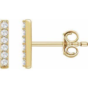 Diamond 1/10 ct Bar Earrings