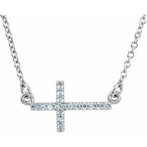 0.07 ct Diamond Sideways Cross Necklace