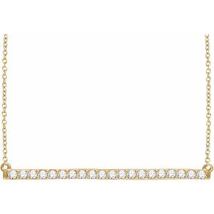 1/3 ct Diamond Accented Bar Necklace