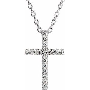 0.06 ct Diamond Petite Lab Grown Cross Necklace