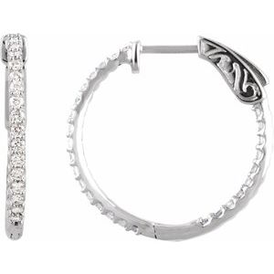 6 1/2 ct Diamond Inside-Outside Hinged Hoop Earrings