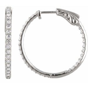 6 1/2 ct Diamond Inside-Outside Hinged Hoop Earrings