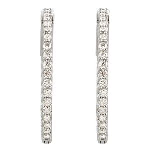 6 1/2 ct Diamond Inside-Outside Hinged Hoop Earrings