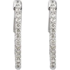 6 1/2 ct Diamond Inside-Outside Hinged Hoop Earrings
