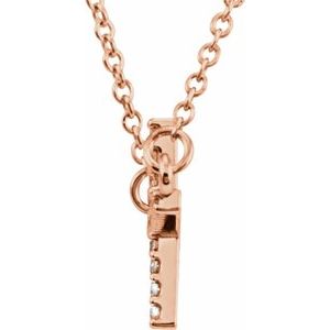 0.07 ct Diamond Sideways Cross Necklace