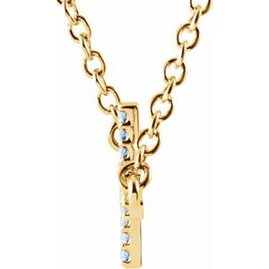 0.07 ct Diamond Sideways Cross Necklace