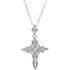 sterling-silver-imitation-white-cubic-zirconia-cross-18"-necklace