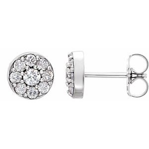 3/8 ct Diamond Cluster Earrings