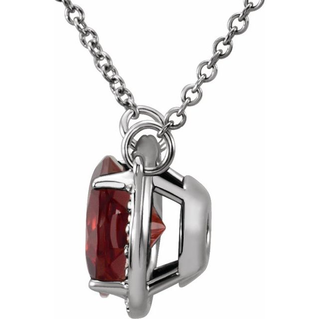14k-white--natural-mozambique-garnet-&-.05-ctw-natural-diamond-16"-necklace