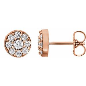 3/8 ct Diamond Cluster Earrings