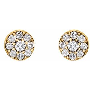 3/8 ct Diamond Cluster Earrings